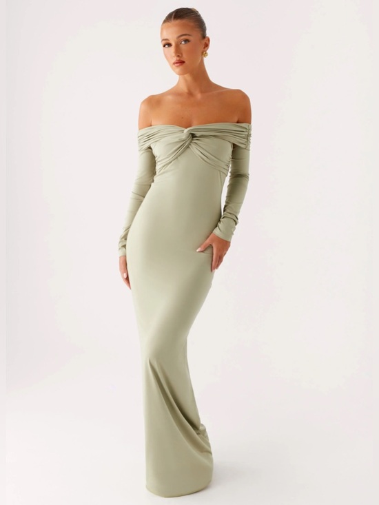 Peppermayo Dresses & Skirts - Peppermayo Marla Long Sleeve Maxi Dress - Sage